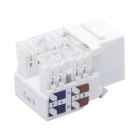módulo jack keystone cat6 con terminación 110 punchdown para faceplate  color blanco65966