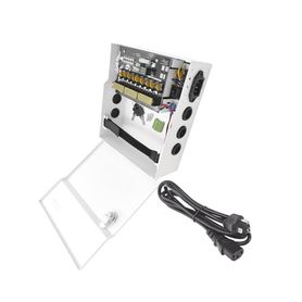  fuente de poder con ajuste de voltaje de 11 15 vcc  10 a  9 salidas  capacidad de bateria de respaldo  requiere bateria  volta