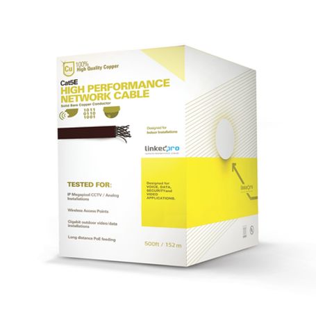  Cable Cat5e De Alto Rendimiento Certificaciones Etl Ul  De 500 Ft ( 152.5 M ) De Color Blanco Para Aplicaciones En Video Vigila