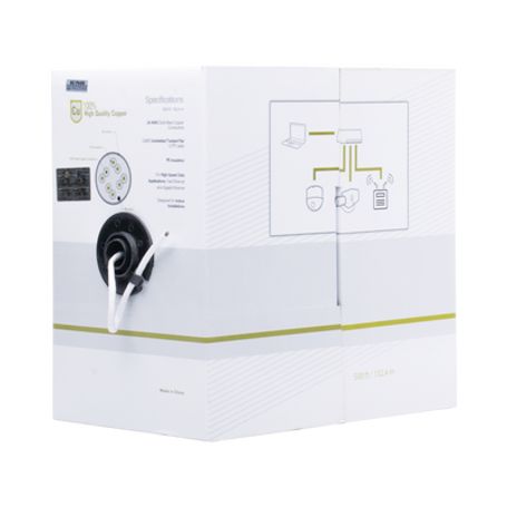  Cable Cat5e De Alto Rendimiento Certificaciones Etl Ul  De 500 Ft ( 152.5 M ) De Color Blanco Para Aplicaciones En Video Vigila