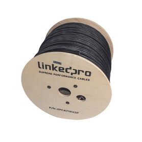 bobina de cable siamés cat5e cca  2 cables gruesos 16 awg para alimentar cámaras más lejos  305m  instalación en exterior  uso 