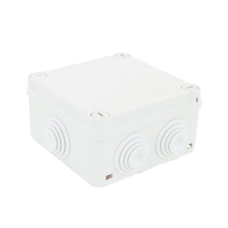 caja de derivación de pvc autoextinguible con 6 entradas tapa y tornillo de media vuelta de 14 100x100x50 mm medidas internas m