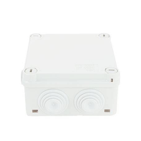 Caja De Derivación De Pvc Autoextinguible Con 6 Entradas Tapa Y Tornillo De Media Vuelta De 1/4 100x100x50 Mm (medidas Internas 
