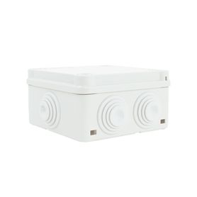 caja de derivación de pvc autoextinguible con 6 entradas tapa y tornillo de media vuelta de 14 100x100x50 mm medidas internas m