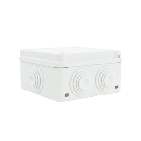 Caja De Derivación De Pvc Autoextinguible Con 6 Entradas Tapa Y Tornillo De Media Vuelta De 1/4 100x100x50 Mm (medidas Internas 
