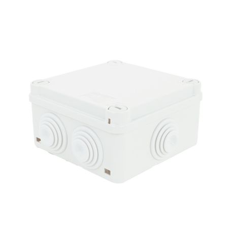 Caja De Derivación De Pvc Autoextinguible Con 6 Entradas Tapa Y Tornillo De Media Vuelta De 1/4 100x100x50 Mm (medidas Internas 