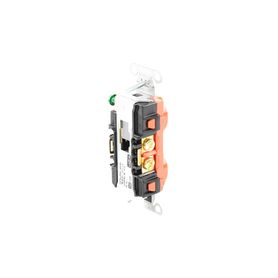 contacto dúplex conexión a tierra aislada 15a 125v 2 polos 3 hilos nema 515r grado comercial color naranja205038