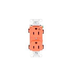 contacto dúplex conexión a tierra aislada 15a 125v 2 polos 3 hilos nema 515r grado comercial color naranja205038