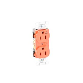 contacto dúplex conexión a tierra aislada 15a 125v 2 polos 3 hilos nema 515r grado comercial color naranja205038