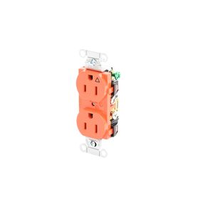 contacto dúplex conexión a tierra aislada 15a 125v 2 polos 3 hilos nema 515r grado comercial color naranja205038
