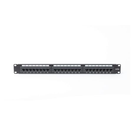 Panel De Parcheo De Impacto (110) Utp De 24 Puertos Cat6a 19in Con Barra Para Organizar Cables Y Espacio Para Etiqueta