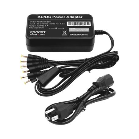 fuente de alimentación de 6 salidas tipo jack macho de 12 vcc  6 amper93351
