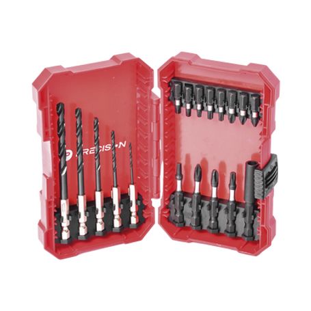 juego de 18 puntas y brocas para taladro con entrada hexagonal de 14 incluye estuche197033
