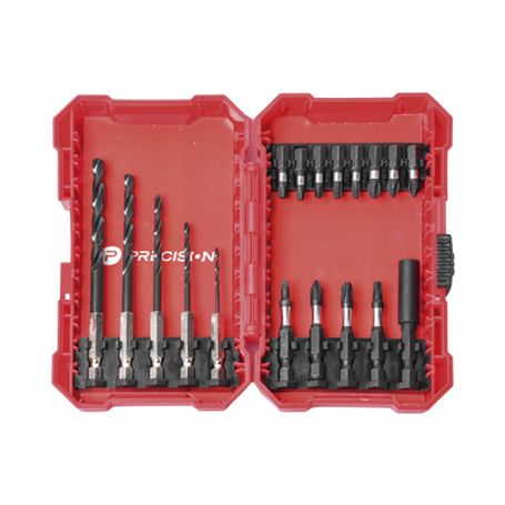 Juego De 18 Puntas Y Brocas Para Taladro Con Entrada Hexagonal De 1/4 Incluye Estuche. Juego De 18 Puntas Y Brocas Para Taladro Con Entrada Hexagonal De 1/4 Incluye Estuche.