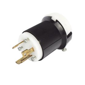 clavija industrial con bloqueo de media vuelta  30 a 250 v ca  2 polos 3 hilos  color blanco y negro  nema l630p204368