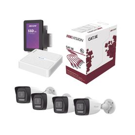 kit ip 4 megapixel  nvr de 4 canales  4 cámaras ip  bobina de cable de 100 mts  disco duro 1 tb