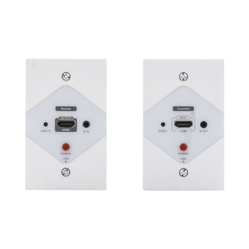 Kit Extensor Hdmi En Placas De Pared Para Distancias De 40 Metros / Resolución 1080p  60 Hz / Cat 6/6a/ 7 / Hdr/ Cero Latencia /