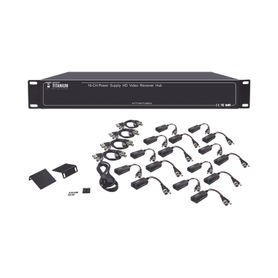 kit de transceptor activo de 16 canales  videopoder en un solo cable utp  150m en 4k 200m en 5 mp envia 36 vcc y recibe 12 vcc 