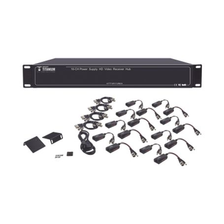 kit de transceptor activo de 16 canales  videopoder en un solo cable utp  150m en 4k 200m en 5 mp envia 36 vcc y recibe 12 vcc 