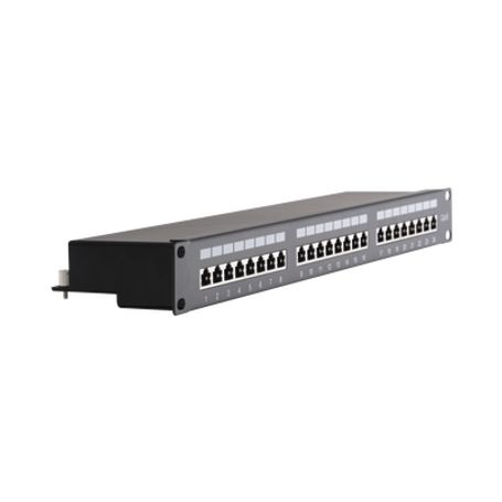 Panel De Parcheo De Impacto (110) Blindado (stp) De 24 Puertos Cat6 19in 