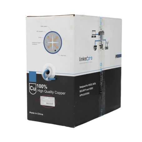 bobina de cable uutp cat6a de 305 mts color azul cmr soporta 10gbaset para transmisión de frecuencias de hasta 500mhz ul235904