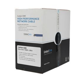 bobina de cable uutp cat6a de 305 mts color azul cmr soporta 10gbaset para transmisión de frecuencias de hasta 500mhz ul235904
