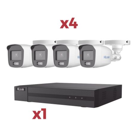 kit dvr 4 canales turbohd  1 canal ip  2 megapixel 1080plite  acusense lite  audio por coaxitron  1 bahia de disco duro  4 cáma