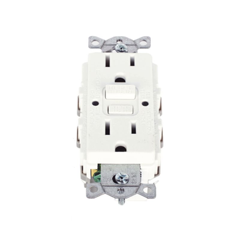 Contacto De Autoverificación Gfci Con Interruptor De Falla A Tierra De 15 A 125 V 2 Polos 3 Hilos Color Blanco (nema 515r) Grado
