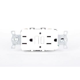 contacto de autoverificación gfci con interruptor de falla a tierra de 15 a 125 v 2 polos 3 hilos color blanco nema 515r grado 