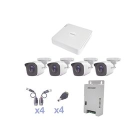 kit turbohd 1080 lite  dvr 4 canales  4 cámaras bala exterior 28 mm  transceptores  conectores  fuente de poder profesional8841
