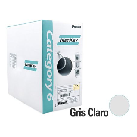 Bobina De Cable Utp De 305 M. De Cobre Netkey Gris Claro Categoria 6 (24 Awg) 1000mbps  Riser (cmr) De 4 Pares