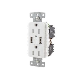 contacto dúplex con 2 puertos usb 15a 125v 2 polos 3 hilos color blanco 207367