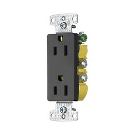 contacto duplex decorador 15a 125v  2 polos 3 hilos nema515r  color negro