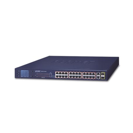 Switch No Administrable 24 Puertos Poe 10/100 802.3af/at 2 Combo Tp/sfp Gigabit Y Pantalla Lcd Para Monitoreo Y Configuración Bá