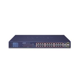 switch no administrable 24 puertos poe 10100 8023afat 2 combo tpsfp gigabit y pantalla lcd para monitoreo y configuración básic