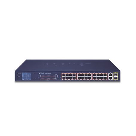 Switch No Administrable 24 Puertos Poe 10/100 802.3af/at 2 Combo Tp/sfp Gigabit Y Pantalla Lcd Para Monitoreo Y Configuración Bá