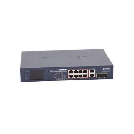 Switch Poe / Distancia 250 Metros / 8 Puertos  2 Combo Tp/sfp Gigabit Y Pantalla Lcd Para Monitoreo