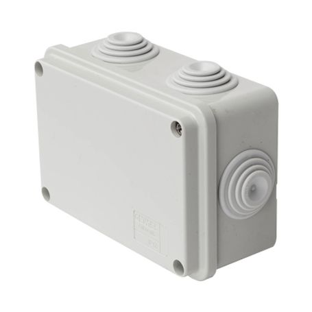 Caja De Derivación De Pvc Autoextinguible Con 6 Entradas Tapa Atornillada 120 X 80 X 50 Mm (4.74 X 3.15 X 1.97 In) Para Exterior