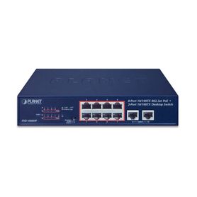 switch de escritorio de 8 puertos 10100tx 8023at poe  2 puertos 10100tx  120w poe budget  modos standard vlan y extendido  dist
