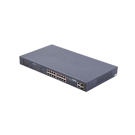 switch no administrable poe extender aislamiento vlan de 16 puertos  2 combo tpsfp gigabit y pantalla 85878