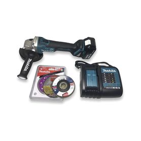 miniesmeril 115mm 412in 8500 rpm1 bateria 18v liion de 50 ah cargador y 3 discos 206318