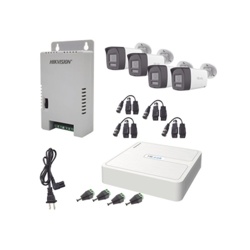 Kit Hilook Audio Bidireccional Turbohd 1080p / Dvr 4 Canales / 4 Cámaras Bala (exterior) Con Bocina Y Micrófono Integrado / 1 Fu