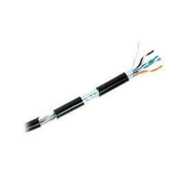 bobina de cable de 305 m cat5e  ftp blindado color negro ul para aplicaciones en video vigilancia redes de datos uso en intempe