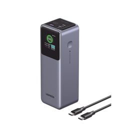 power bank de 20000mah  3 salidas 100w max  usba  2 usbc  pd 30  qc30  fcp  scp  pantalla inteligente  carcasa ignifuga  color 