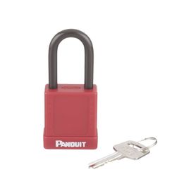 candado de bloqueo loto de seguridad dieléctrico con llave única diámetro de 65 mm color rojo190489