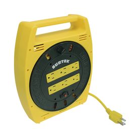 multicontacto eléctrico tipo carrete con 6 contactos y 6 metros de extensión  127 v ca 10 a máximo