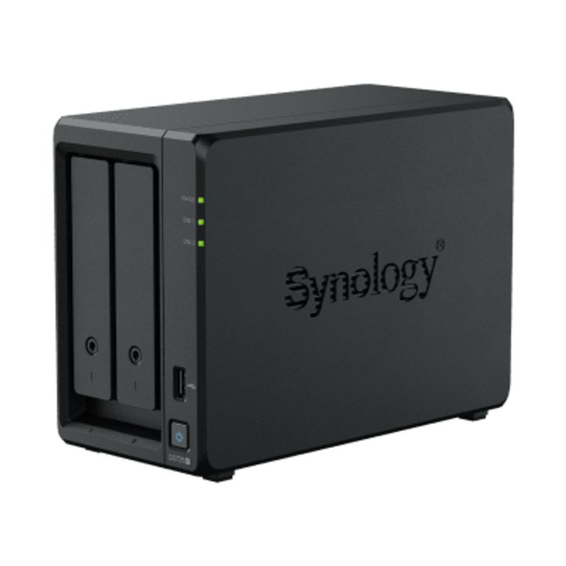 Nas Synology Diskstation Ds725  2 Bahias  Expandible Hasta 7 Unidades  2 Ranuras M.2 Nvme  Puerto 2.5gbe  Rendimiento 276 Mb/s L