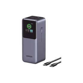 power bank de 20000mah  3 salidas 130w max  usba  2 usbc  pd 30  qc30  fcp  scp  pantalla inteligente  carcasa ignifuga  color 