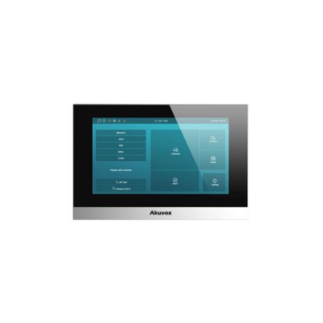 monitor color negro linux  pantalla touch de 7 pulgadas  sip  poe  wifi  compatible con frentes de calle akuvox241342
