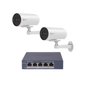 kit de cámaras wifi para uso en exterior  poe estandar af  2 piezas csh53mp 1 pieza de switch ds3e1505peim  vision nocturna a c